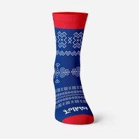 Trekové ponožky Čičmany modro-červené